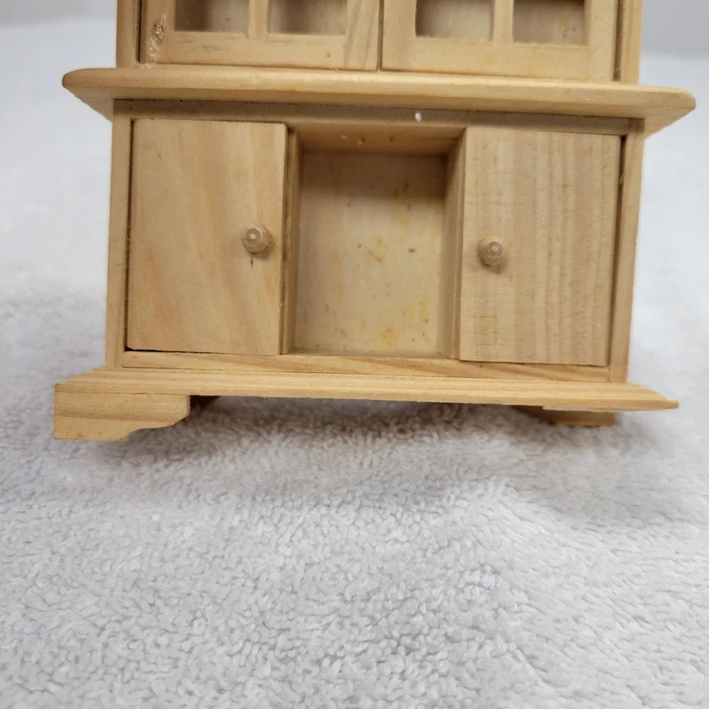 1980s‎ Vintage Doll House 1/12 unfinished wooden furniture: China Cabinet